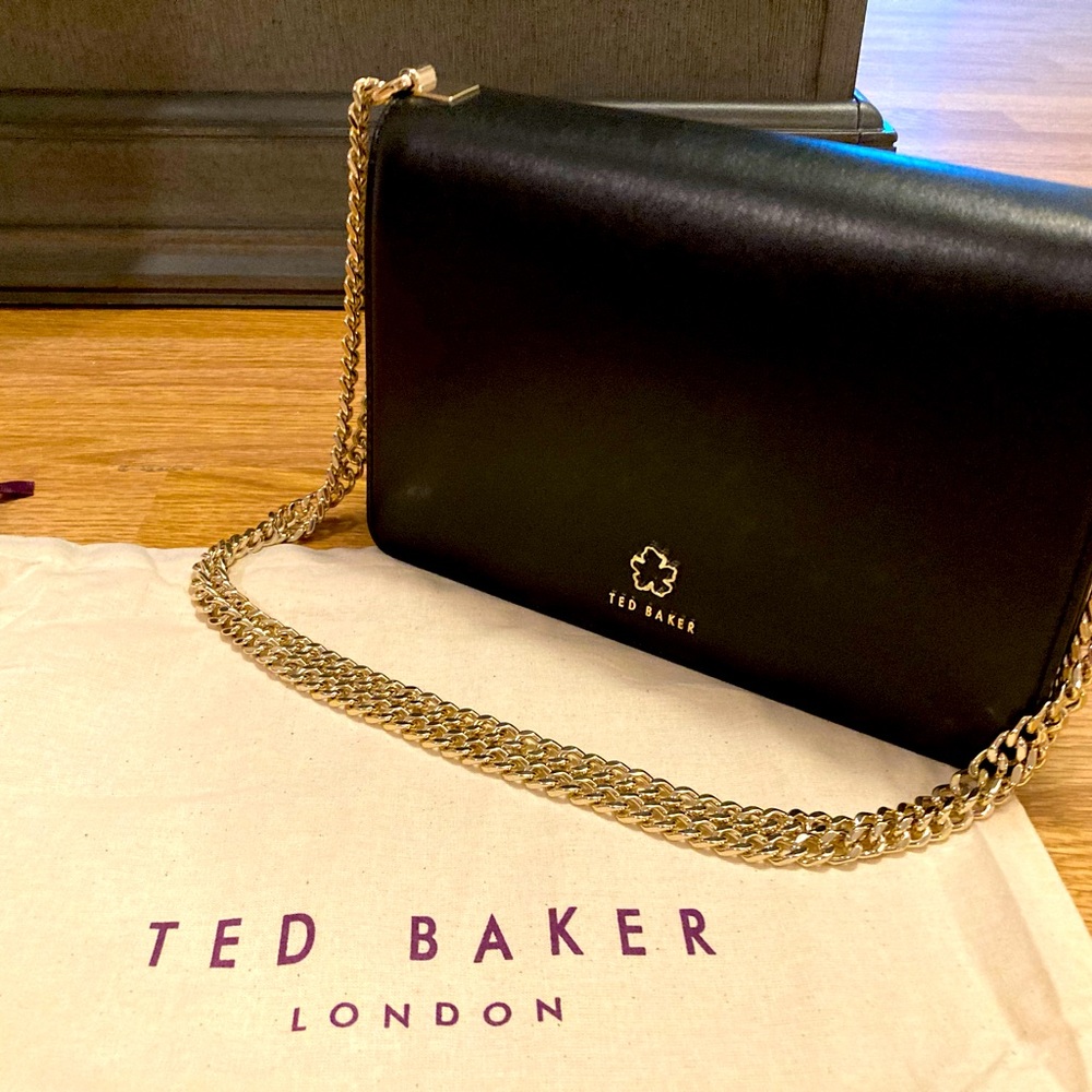 Ted Baker Black Crossbody Bag with Gold Chain